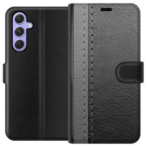 Samsung Galaxy A54 Svart Plånboksfodral Grått Fake Läder