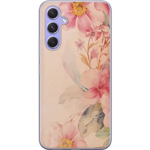 Samsung Galaxy A54 Transparent Mobilskal Färgsprakande Blommor