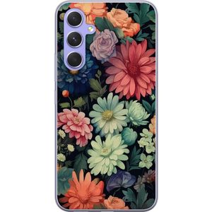 Samsung Galaxy A54 Transparent Mobilskal Färglada blommor