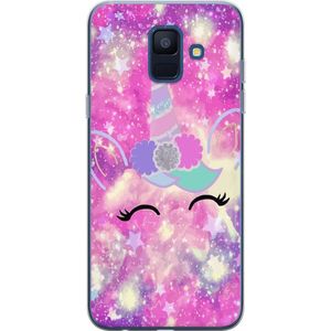 Samsung Galaxy A6 (2018) Transparent Mobilskal Glad Enhörning