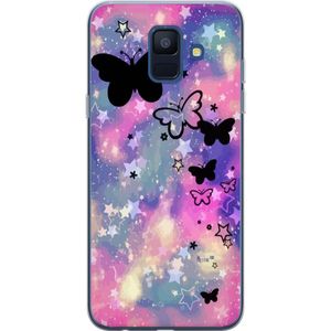 Samsung Galaxy A6 (2018) Transparent Mobilskal Flygande fjärillar