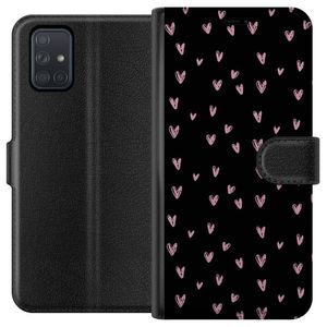 Samsung Galaxy A71 Sort Lommebokdeksel Små Kärleksymboler