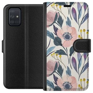Samsung Galaxy A71 Sort Lommebokdeksel Blomsterglädje