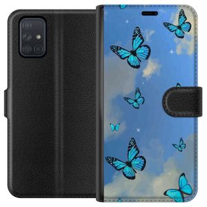 Samsung Galaxy A71 Sort Lommebokdeksel Himlen med fjärilar