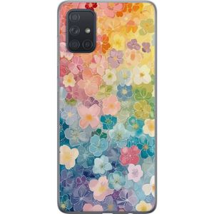 Samsung Galaxy A71 Transparent Mobilskal Miniatyrblommor