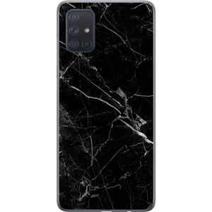 Samsung Galaxy A71 Transparent Mobilskal Svart marmor