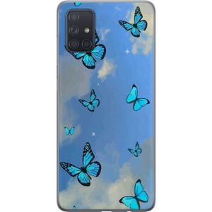 Samsung Galaxy A71 Transparent Mobilskal Himlen med fjärilar