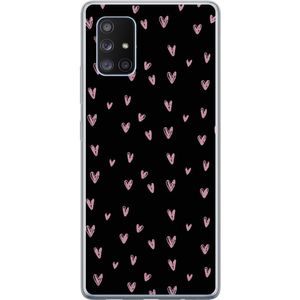 Samsung Galaxy A71 5G Transparent Mobilskal Små Kärleksymboler