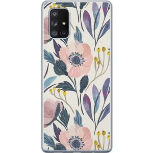 Samsung Galaxy A71 5G Transparent Mobilskal Blomsterglädje