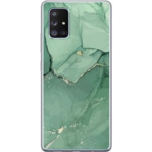 Samsung Galaxy A71 5G Transparent Mobilskal Grön Marmor