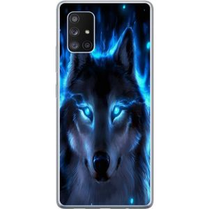 Samsung Galaxy A71 5G Transparent Mobilskal Blå Varg