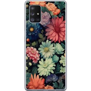 Samsung Galaxy A71 5G Transparent Mobilskal Färglada blommor