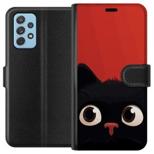 Samsung Galaxy A72 5G Sort Lommebokdeksel Busig Katt