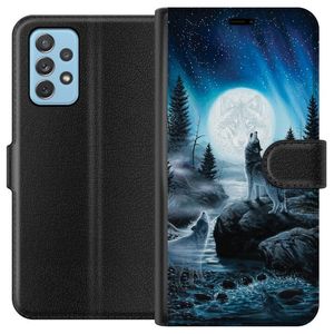 Samsung Galaxy A72 5G Svart Plånboksfodral Varjar på natten