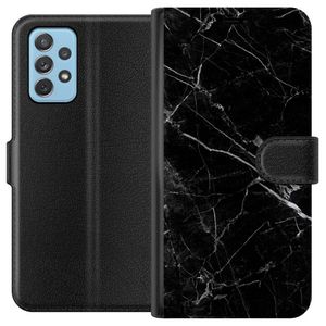Samsung Galaxy A72 5G Svart Plånboksfodral Svart marmor
