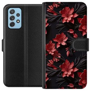 Samsung Galaxy A72 5G Svart Plånboksfodral Intensiva blommor