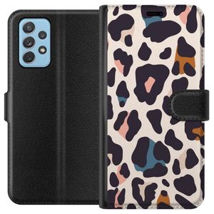 Samsung Galaxy A72 5G Svart Plånboksfodral Leopardmönster
