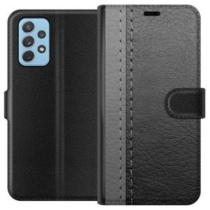 Samsung Galaxy A72 5G Svart Plånboksfodral Grått Fake Läder