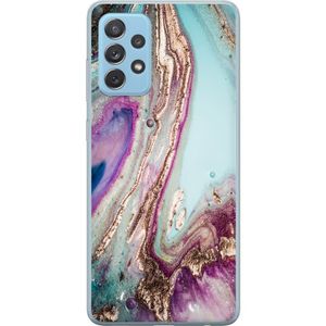 Samsung Galaxy A72 5G Transparent Mobilskal Lila marmor