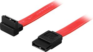SATA/SAS kabel, vinklad (uppåt) till rak, 0,3 m - Röd