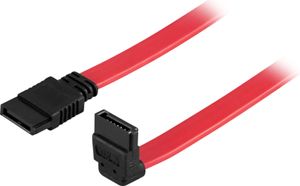 SATA/SAS-kabel 0,5m röd vinklad till rak