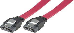 SATA/SAS kabel röd 0,5m med låsklämma, rak-rak