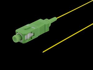 OS2 fiber pigtail SC simplex APC 1,5m gul