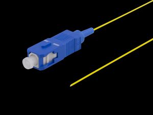 OS2 fiber pigtail SC simplex UPC 1,5m gul