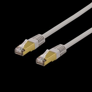 S/FTP Cat6a nätverkskabel 0,3m, 500MHz, Delta-certifierad, LSZH - Grå