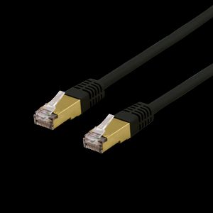 S/FTP Cat6a patchkabel 0,3m svart, Delta-certifierad