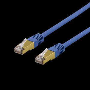 S/FTP Cat6a patchkabel 0,5m Delta-certifierad LSZH blå
