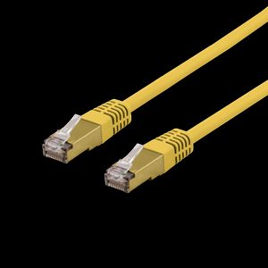 S/FTP Cat6a nätverkskabel 0,5m – Gul, delta-certifierad, LSZH
