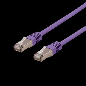S/FTP Cat6 patchkabel 0,5m lila, Delta-certifierad LSZH