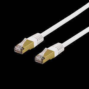 S/FTP Cat6a patchkabel 0,5m - vit, delta certifierad, LSZH