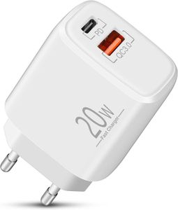 SiGN GaN Hurtigoplader USB-C/USB-A 20W PD - Hvid