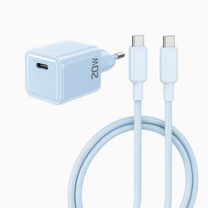 20W USB-C Snabbladdare till Samsung med 60W kabel - Blå