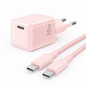 20W USB-C Snabbladdare till Samsung med 60W kabel - Rosa