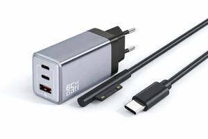 Kraftfull 65W Snabbladdare till Microsoft Surface – USB-C till Surface Connect,1,5 m – Vit