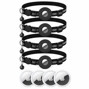 Apple Airtag Gen 1 + AirTag-panta kissoille ja pienille koirille, 4 kpl - musta