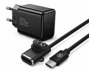 SiGN USB-C opladningskabeladapter og hurtigoplader 20W til Garmin Smartwatch - Sort
