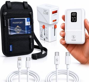 Resekit VM 2026 – Reseadapter, Powerbank, Kabel & RFID Reseväska 