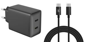 Extrem Snabbladdare till Samsung Galaxy S26/S26 Plus/S26/Ultra med USB-C Kabel 45W PD - Svart