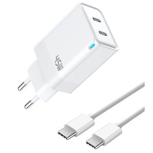 Ekstrem hurtiglader for Samsung 45W PD med USB-C-kabel - hvit