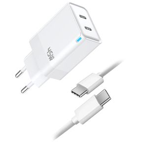 SiGN Snabbladdare till Google Pixel 10 Pro XL USB-C 45W + 2m USB-C Kabel, 3A, 60W – Vit