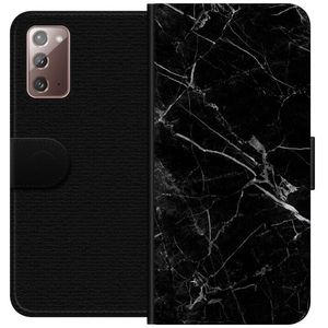 Samsung Galaxy Note20 Svart Plånboksfodral Svart marmor