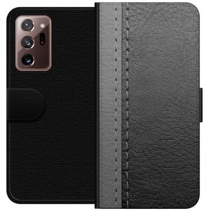 Samsung Galaxy Note20 Ultra Sort Lommebokdeksel Grått Fake Läder