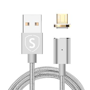 SiGN Magnetkabel Micro-USB 2.4A, 1 m - Sølv