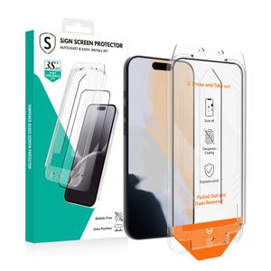 SiGN Skjermbeskytter iPhone 17 Pro – EZ Apply med støvfri applikator, 2-paking