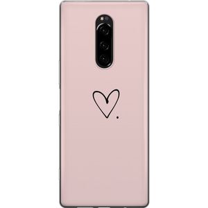 Sony Xperia 1 Transparent Mobilskal Hjärta.