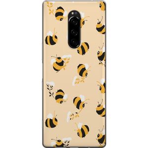 Sony Xperia 1 Transparent Mobilskal Humlor